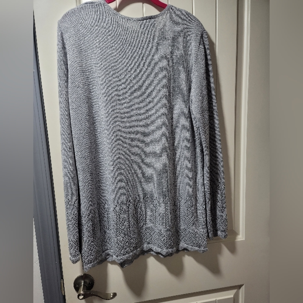 Women's Sweater Vintage Jaclyn Smith Size Large Silver/Gray - Picture 3 of 6